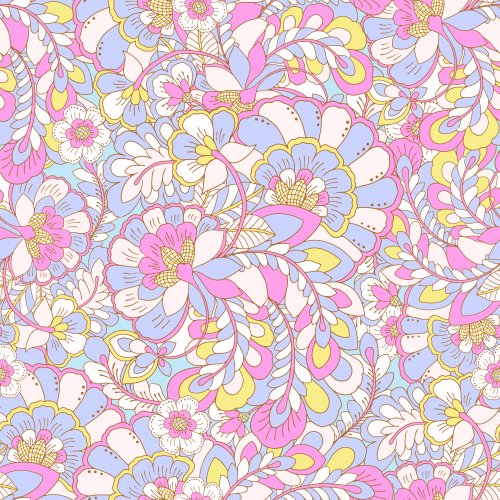 Candy Pop Retro Floral in Blue and candy Pink