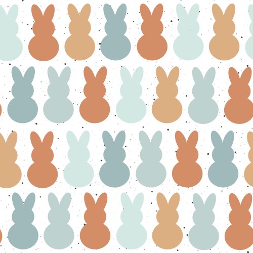 Easter fabric design with easter bunnies