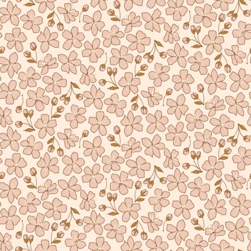 Tossed hand drawn cherry blossoms on a clean background