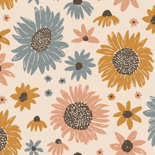 Sunflower fabric for fall sewing—great for home decor, kids outfits & warm, sunny autumn projects.