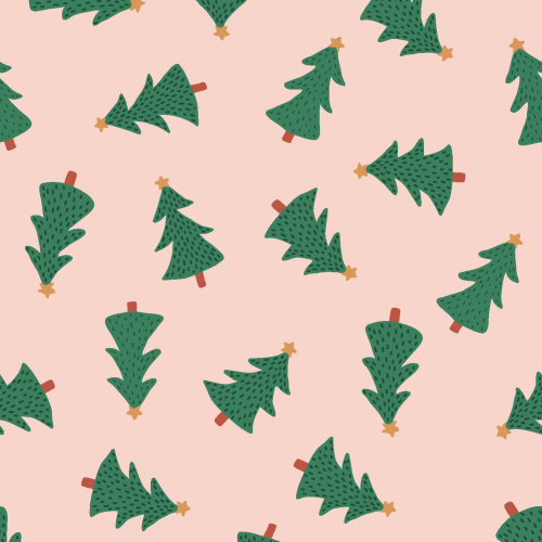 christmas trees tossed in pastel colors