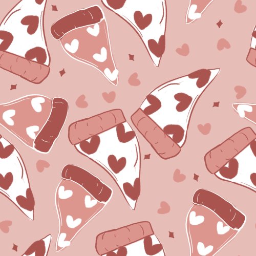 pink valentine's day pizza slives