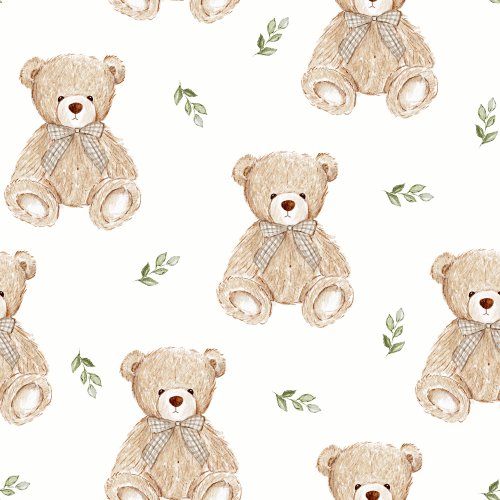 Theodore Vintage Shaggy Teddy Bear leaf 