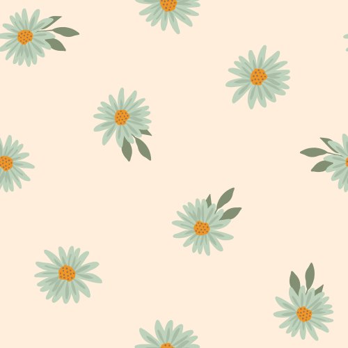 Tossed Daisy Seamless Pattern