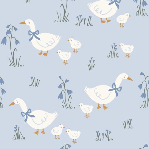 spring ducks and flowers