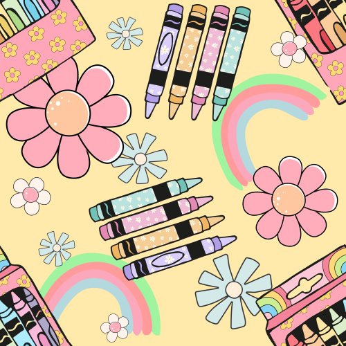 back to school crayons and rainbows