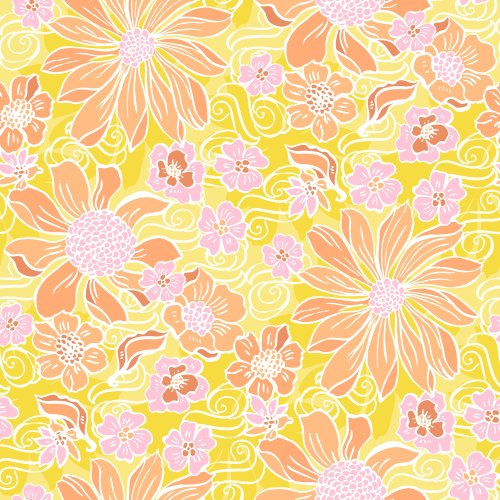 Summer Lovin Retro Floral in Yellow