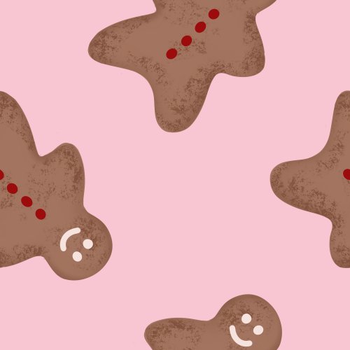 gingerbread cookies on pink background
