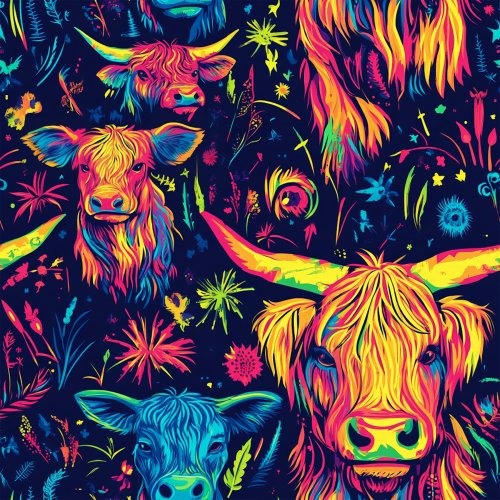 bright neon cow design