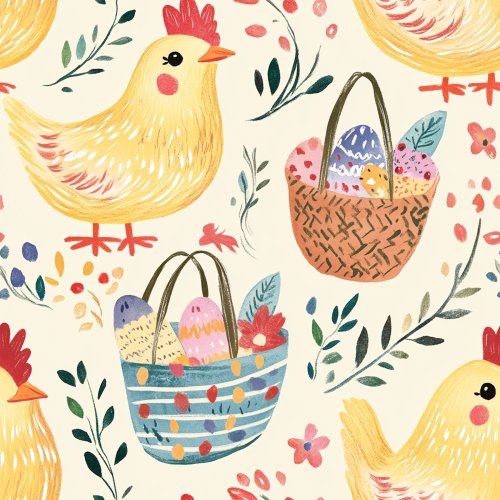 chicken and easter basket