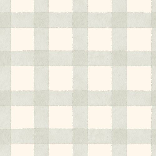 watercolor gingham check with distressed edges on creamy white background.