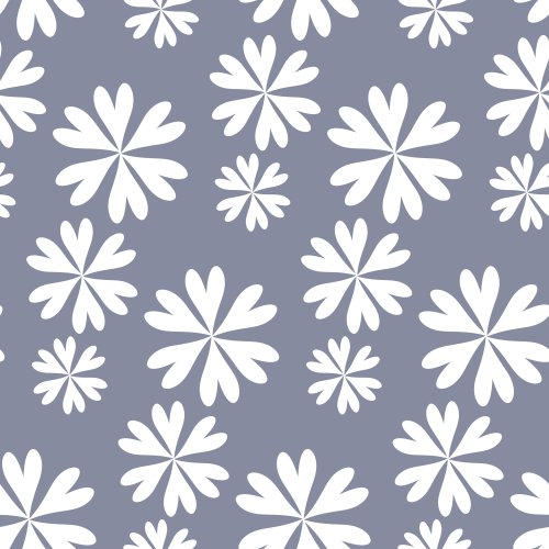 snowflake inspired blue and white floral