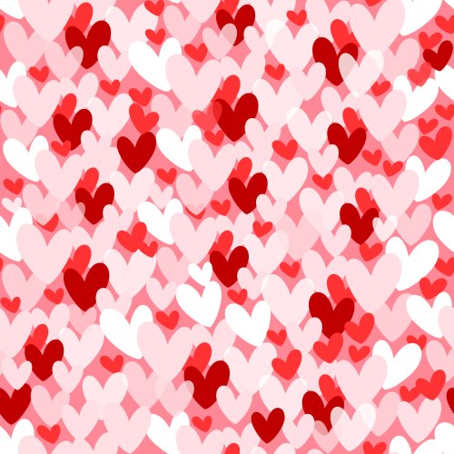 Layered Valentine's Day Hearts pink, white, red