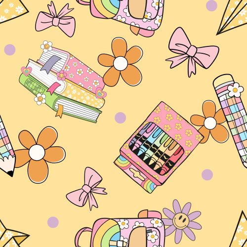 back to school supplies and school bus