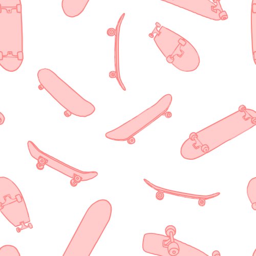 pink skateboards on white background