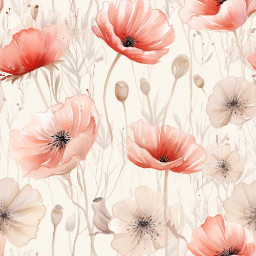 blush and red poppy floral design