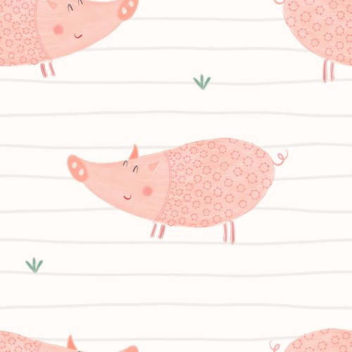 pig design with thin stripes