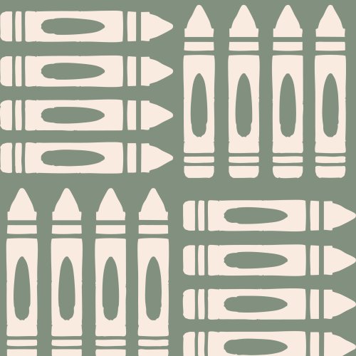 A fun checkered background filled with school icons like apples, crayons, and supplies—ideal for fall sewing projects, book bags, or statement fabric accents.