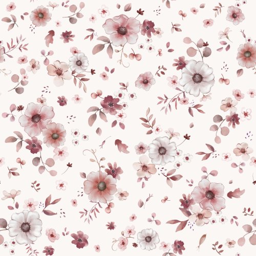 Hand drawn floral design. Cute and pretty for girls. 