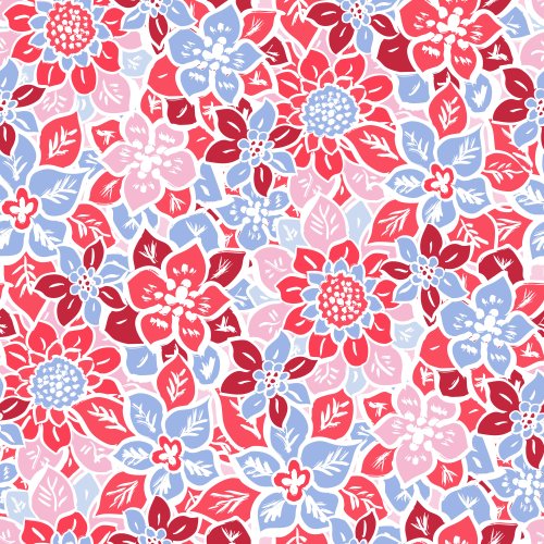 Christmas Favourites Vintage Flowers in Red blue and pink