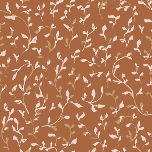 hand painted vines on a burnt orange background