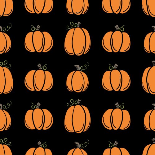 rows of pumpkins on a black background
