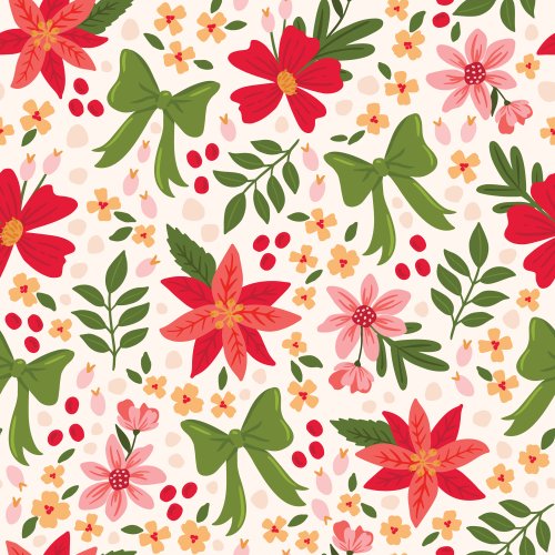 Christmas Floral Seamless Pattern