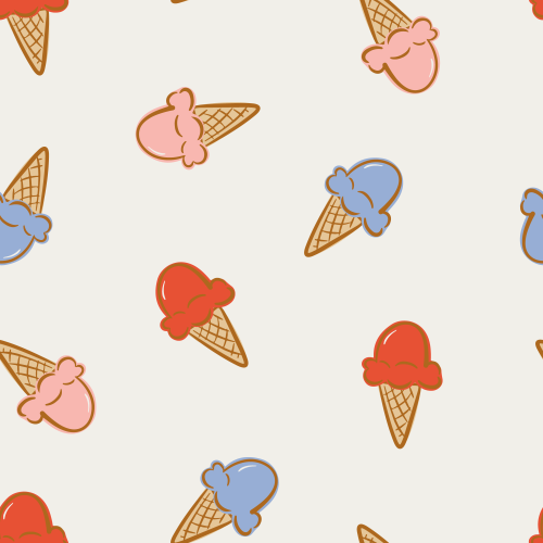 Fourth Of July Summer Ice Creams Red Pink Blue