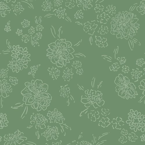 Floral line drawings make up this simple, sweet pattern.