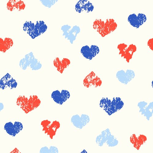 Retro 4th of July Rustic Hearts in red white blue