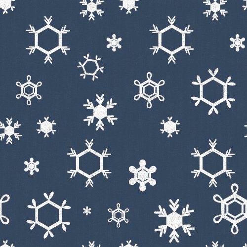 white snowflakes on a blue background