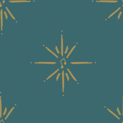 star pattern with music notes