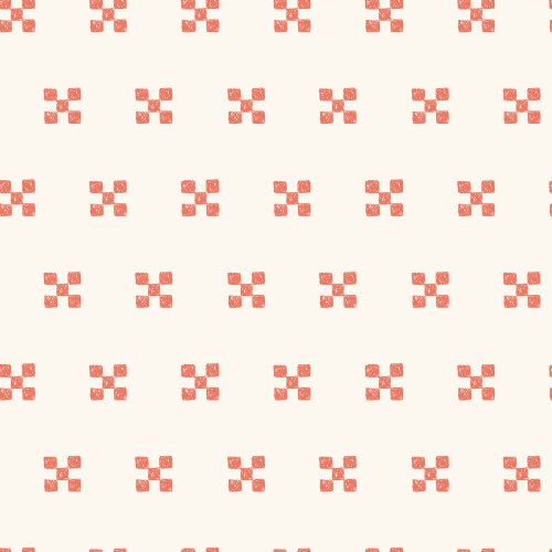 Simple red quilt blocks on a cream background for the Done in Love quilt kit 