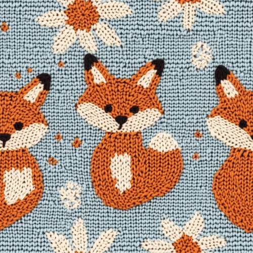 knitted look foxes
