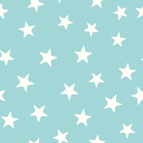 White hand-drawn stars scattered on a pale blue background.