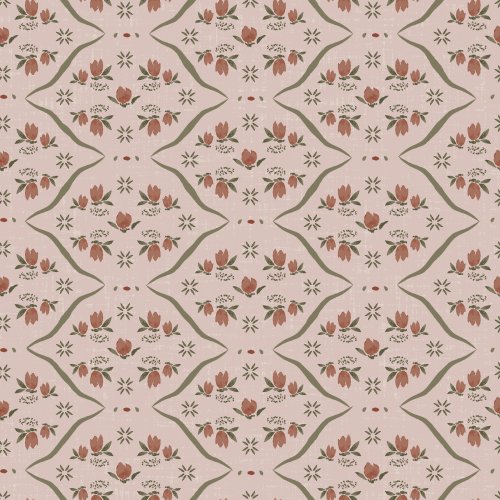 Watercolor floral trellis with a textured background