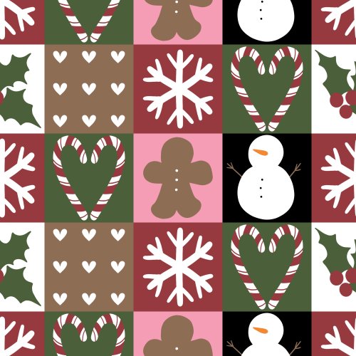 squares of different Christmas elements