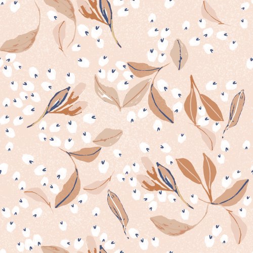 tan leaves on peach background