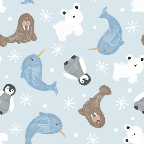 arctic animal fabric design