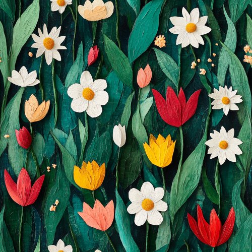 3D look spring floral