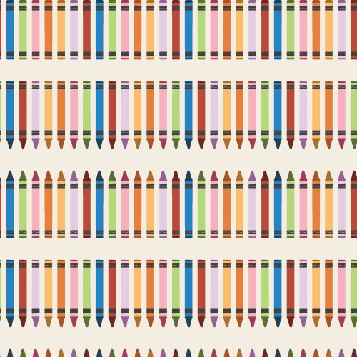 A colorful rainbow of crayons in rows in bold colors for back to school, as part of the ABCs & 123s collection.