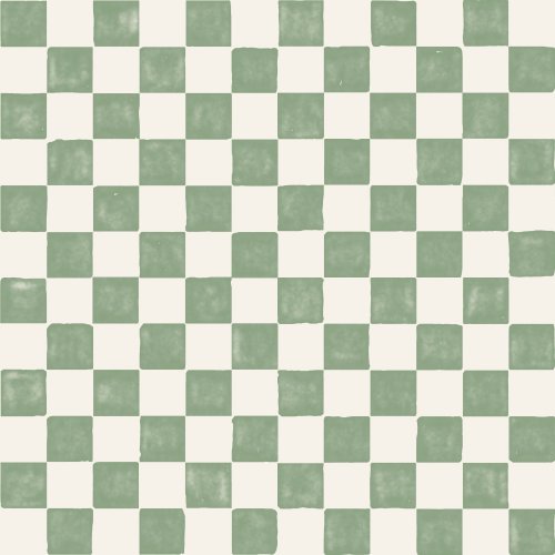 Watercolor checks on soft white.