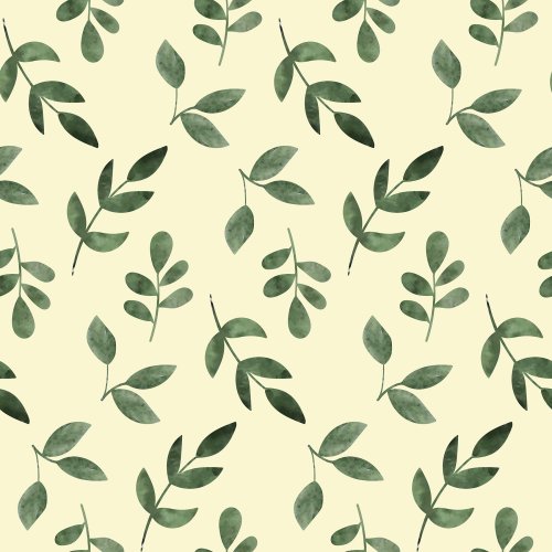 watercolor leaves on a cream background