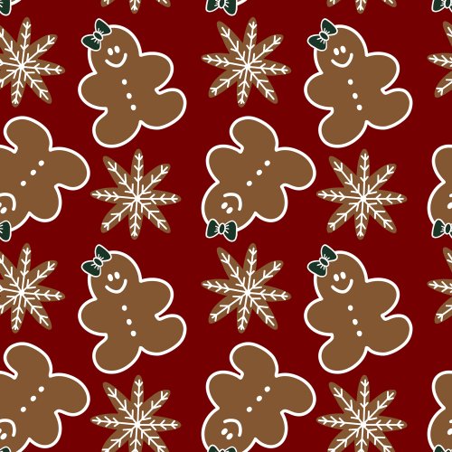 gingerbread cookies on red background
