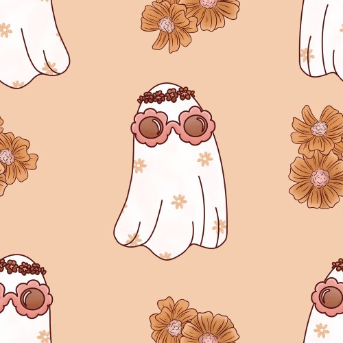 boho halloween ghosts with sunglasses