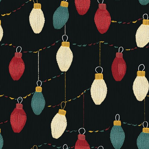 knitted christmas lights string