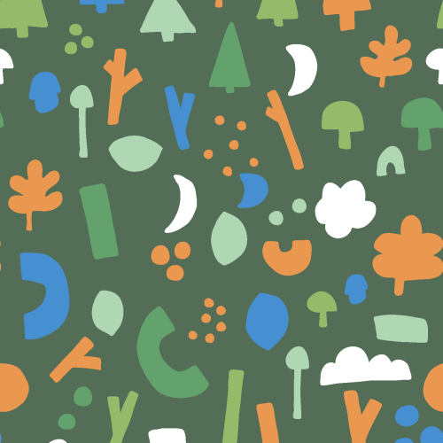 little abstract forest shapes in gender neutral colors and minimal shapes