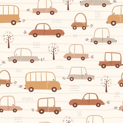 orange and gray cars on cream background