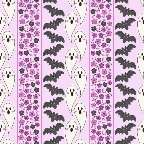halloween ghost and  bat stripes