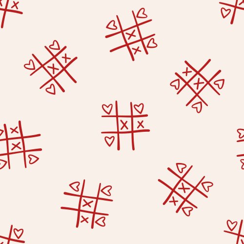 Valentine's Day Tic Tac Toe hearts 
